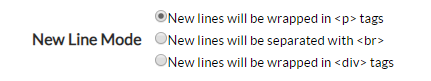 Choosing a New Line Mode